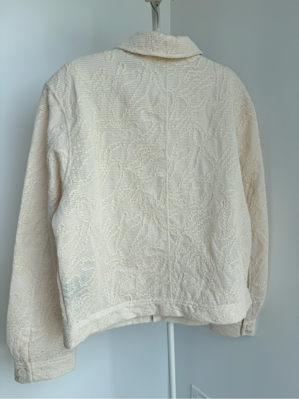 Zara Cream Textured Button Jacket - Picture 3 of 3